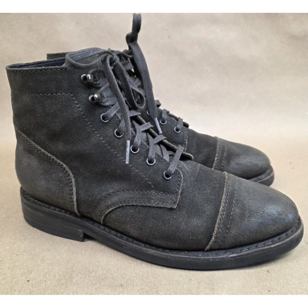Thursday Boot Company (Sz 7.5) Captain Dark Olive Suede Men's Lace Up Boots